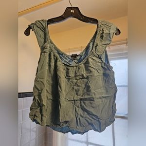FOREVER 21 crop blouse in teal/sea green size L US
